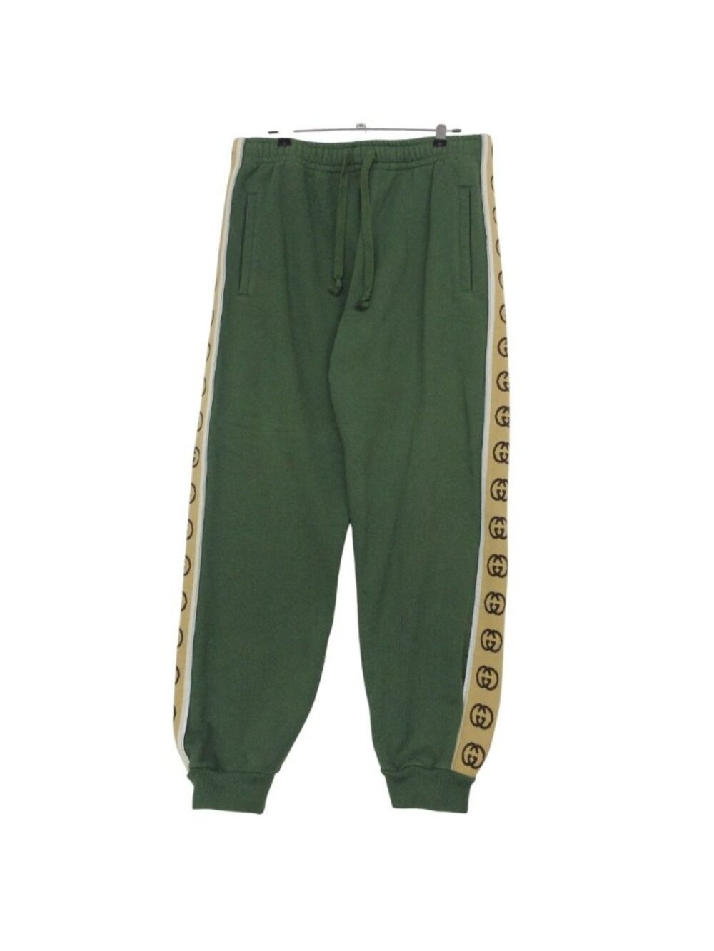 ★SOLD★ Gucci Set GG Logo Hooded Hoodie Jersey Sweatshirt Logo Track Pants Green - Picture 4 of 10